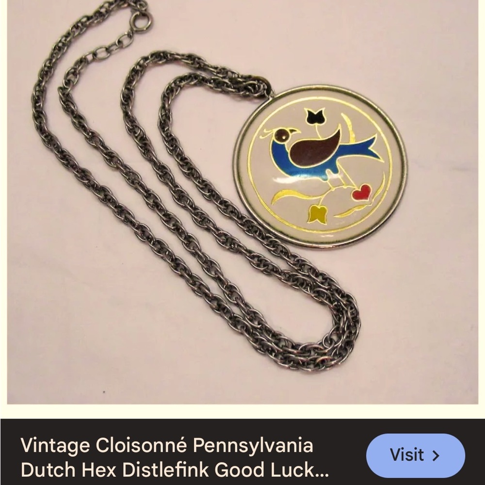 Vintage cloisonné Pennsylvania Dutch necklace!!